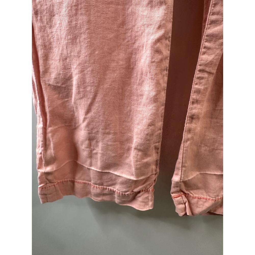Miss Me Cargo 100% Linen Wide Leg Trouser Pants Coral Pink Small Lagonlook Beach - Picture 15 of 16